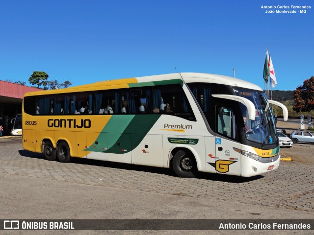 Empresa Gontijo de Transportes 18035 na cidade de João Monlevade, Minas Gerais, Brasil, por Antonio Carlos Fernandes. ID da foto: 8622243.