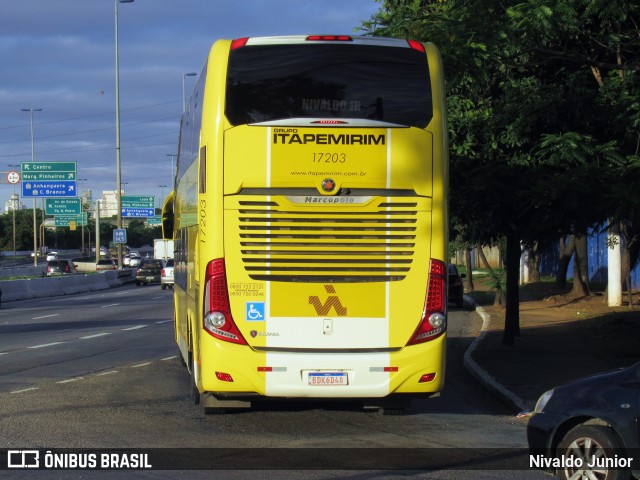 Viação Itapemirim 17203 na cidade de São Paulo, São Paulo, Brasil, por Nivaldo Junior. ID da foto: 8626005.