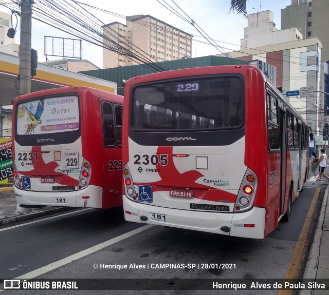 Expresso CampiBus 2305 na cidade de Campinas, São Paulo, Brasil, por Henrique Alves de Paula Silva. Número da foto: #8625709.