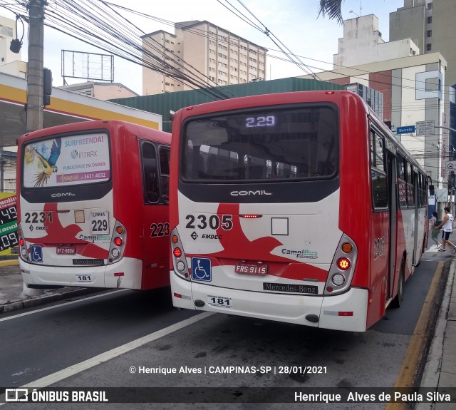 Expresso CampiBus 2305 na cidade de Campinas, São Paulo, Brasil, por Henrique Alves de Paula Silva. ID da foto: 8625709.