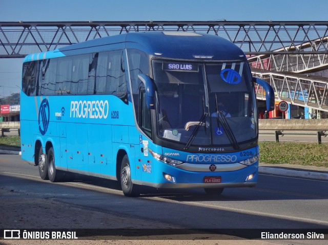 Auto Viação Progresso 6208 na cidade de Goianinha, Rio Grande do Norte, Brasil, por Elianderson Silva. ID da foto: 8631567.