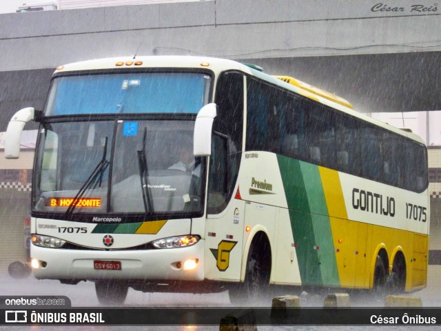 Empresa Gontijo de Transportes 17075 na cidade de Belo Horizonte, Minas Gerais, Brasil, por César Ônibus. ID da foto: 8632165.