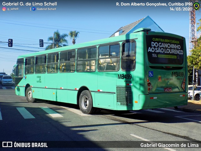 Auto Viação Mercês MB499 na cidade de Curitiba, Paraná, Brasil, por Gabriel Giacomin de Lima. ID da foto: 8630994.