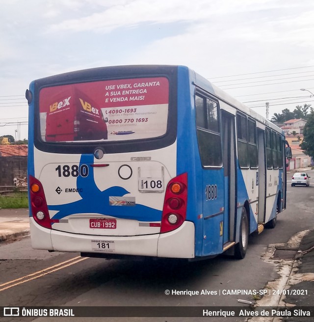 VB Transportes e Turismo 1880 na cidade de Campinas, São Paulo, Brasil, por Henrique Alves de Paula Silva. ID da foto: 8634742.