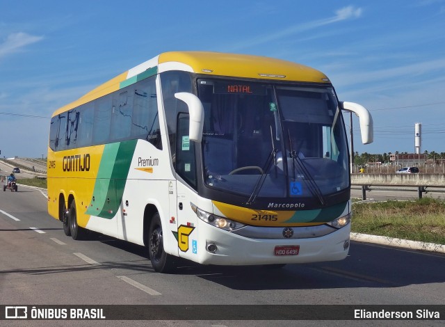 Empresa Gontijo de Transportes 21415 na cidade de Goianinha, Rio Grande do Norte, Brasil, por Elianderson Silva. ID da foto: 8633906.