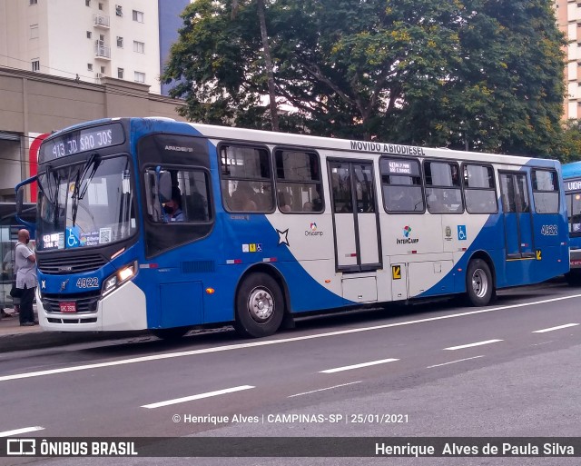 Onicamp Transporte Coletivo 4922 na cidade de Campinas, São Paulo, Brasil, por Henrique Alves de Paula Silva. ID da foto: 8634745.