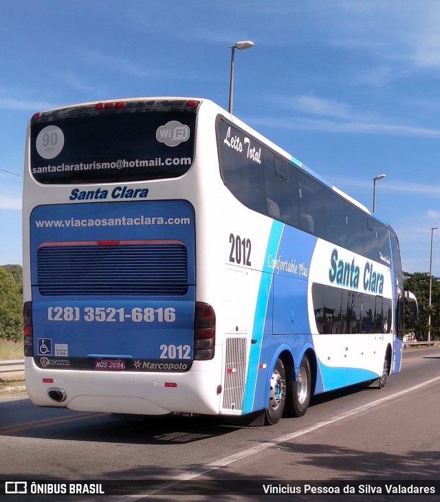 Viação Santa Clara Transporte e Turismo 2012 na cidade de Campos dos Goytacazes, Rio de Janeiro, Brasil, por Vinicius Pessoa da Silva Valadares. ID da foto: 8639200.