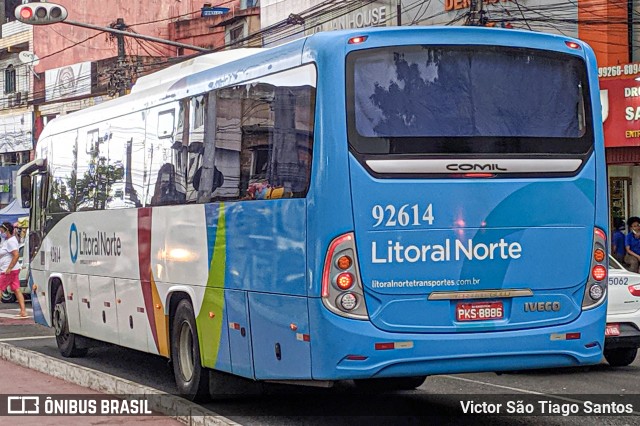 Viação Litoral Norte 92614 na cidade de Salvador, Bahia, Brasil, por Victor São Tiago Santos. ID da foto: 8694178.