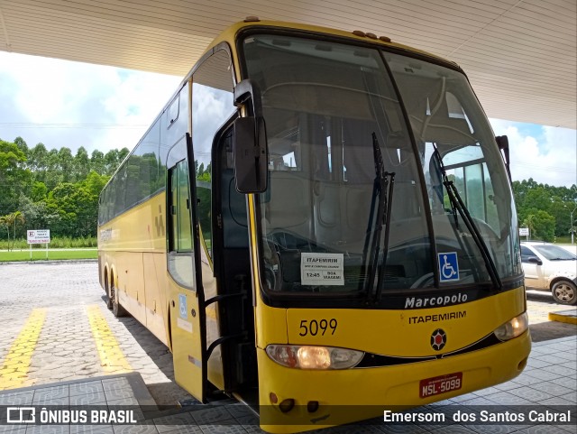 Viação Itapemirim 5099 na cidade de São Mateus, Espírito Santo, Brasil, por Emersom  dos Santos Cabral. ID da foto: 8695056.