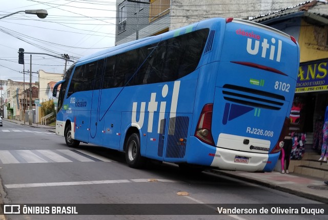 UTIL - União Transporte Interestadual de Luxo 8102 na cidade de Valença, Rio de Janeiro, Brasil, por Vanderson de Oliveira Duque. ID da foto: 8694117.