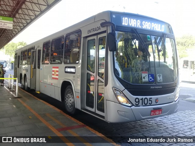 BluMob - Concessionária de Transporte Urbano de Blumenau 9105 na cidade de Blumenau, Santa Catarina, Brasil, por Jonatan Eduardo Jurk Ramos. ID da foto: 8695011.