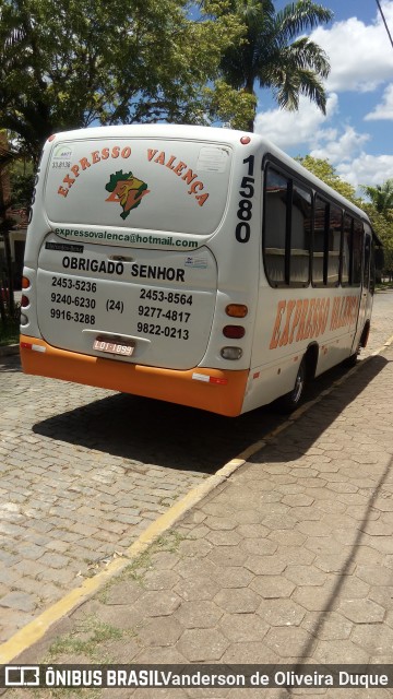 Expresso Valença 1580 na cidade de Valença, Rio de Janeiro, Brasil, por Vanderson de Oliveira Duque. Número da foto: #8694128.