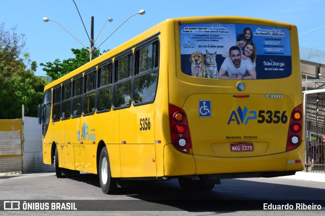 AVP - Auto Viação Paraíso 5356 na cidade de Aracaju, Sergipe, Brasil, por Eduardo Ribeiro. ID da foto: 8725094.