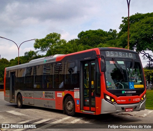 Express Transportes Urbanos Ltda 4 8278 na cidade de São Paulo, São Paulo, Brasil, por Felipe Goncalves do Vale. Número da foto: #8726275.