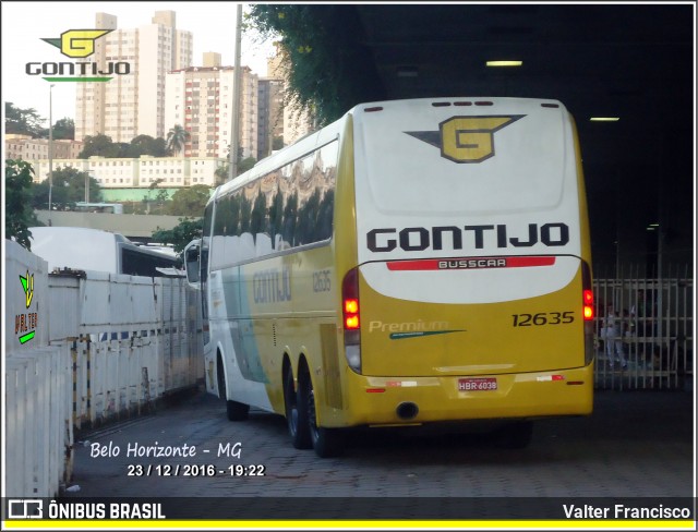 Empresa Gontijo de Transportes 12635 na cidade de Belo Horizonte, Minas Gerais, Brasil, por Valter Francisco. ID da foto: 8729202.