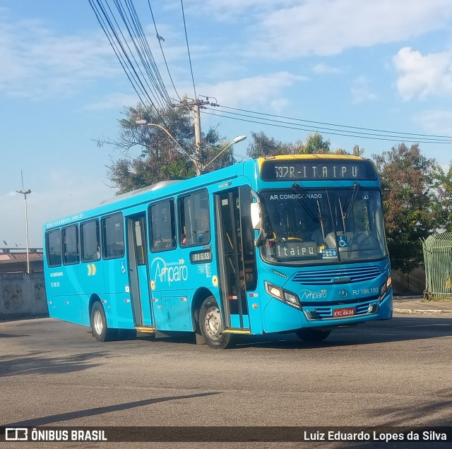 Viação Nossa Senhora do Amparo RJ 186.192 na cidade de Niterói, Rio de Janeiro, Brasil, por Luiz Eduardo Lopes da Silva. Número da foto: #8733700.