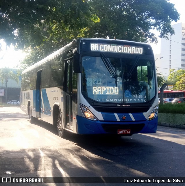 Viação Mauá RJ 185.112 na cidade de Niterói, Rio de Janeiro, Brasil, por Luiz Eduardo Lopes da Silva. Número da foto: #8733691.