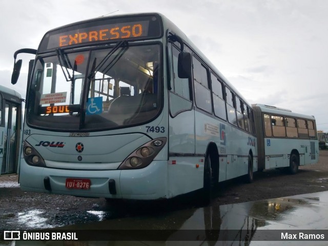 SOUL - Sociedade de Ônibus União Ltda. 7493 na cidade de Alvorada, Rio Grande do Sul, Brasil, por Max Ramos. Número da foto: #8737946.