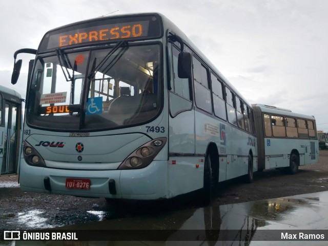 SOUL - Sociedade de Ônibus União Ltda. 7493 na cidade de Alvorada, Rio Grande do Sul, Brasil, por Max Ramos. ID da foto: 8737946.