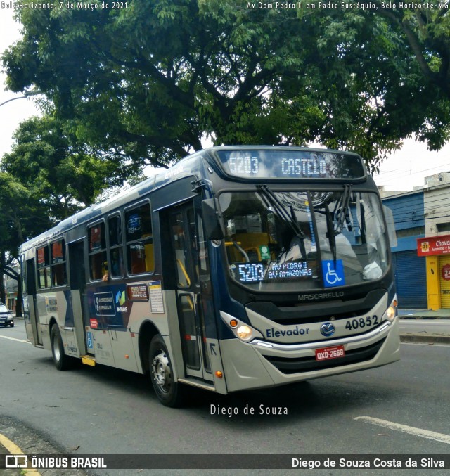 Viação Anchieta 40852 na cidade de Belo Horizonte, Minas Gerais, Brasil, por Diego de Souza Costa da Silva. Número da foto: #8736872.