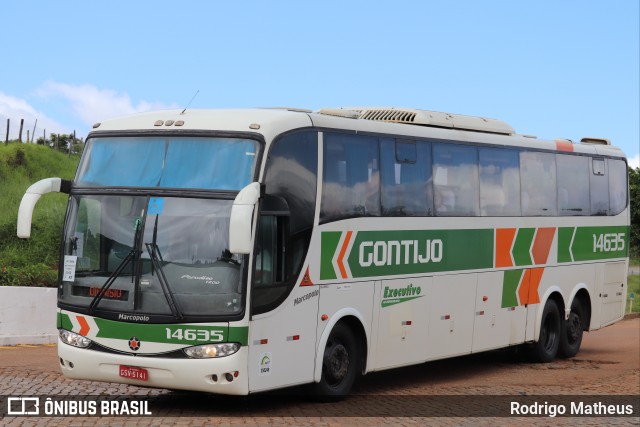 Empresa Gontijo de Transportes 14635 na cidade de João Monlevade, Minas Gerais, Brasil, por Rodrigo Matheus. ID da foto: 8698891.