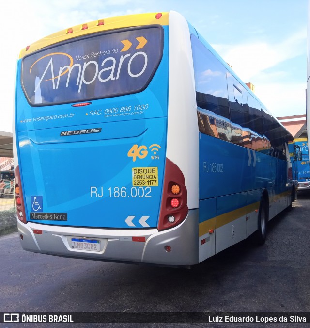 Viação Nossa Senhora do Amparo RJ 186.002 na cidade de Niterói, Rio de Janeiro, Brasil, por Luiz Eduardo Lopes da Silva. ID da foto: 8697352.