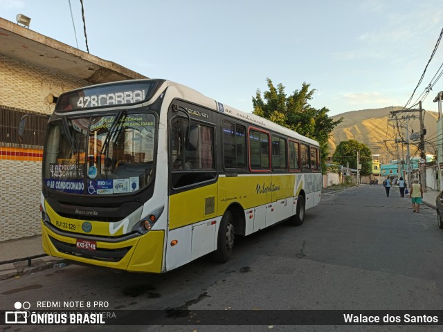 Viação Nilopolitana RJ 123.129 na cidade de Nova Iguaçu, Rio de Janeiro, Brasil, por Walace dos Santos. ID da foto: 8698073.