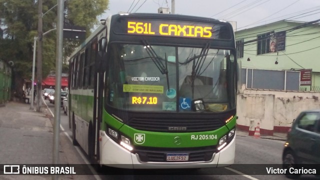 Viação Vera Cruz RJ 205.104 na cidade de Rio de Janeiro, Rio de Janeiro, Brasil, por Victor Carioca. ID da foto: 8747881.