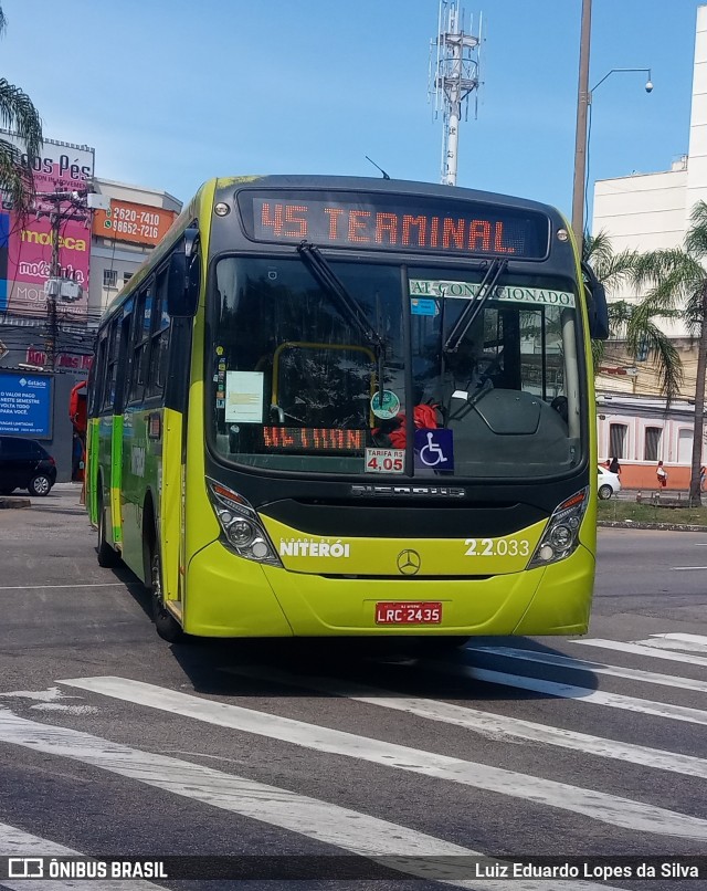 Santo Antônio Transportes Niterói 2.2.033 na cidade de Niterói, Rio de Janeiro, Brasil, por Luiz Eduardo Lopes da Silva. ID da foto: 8746164.