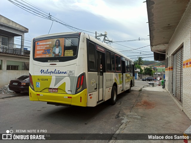 Viação Nilopolitana RJ 123.019 na cidade de Nova Iguaçu, Rio de Janeiro, Brasil, por Walace dos Santos. ID da foto: 8746821.