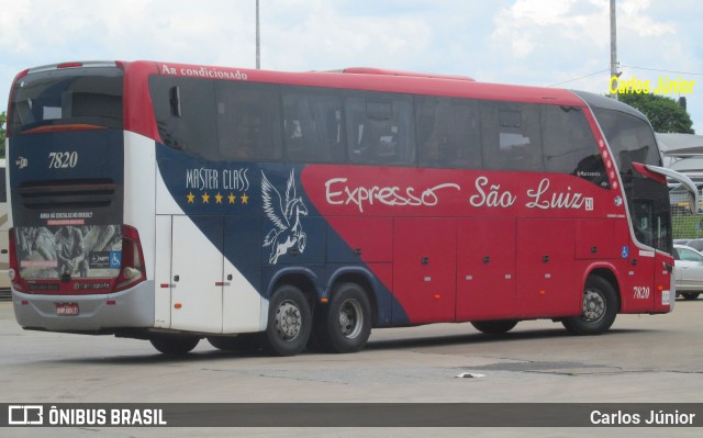 Expresso São Luiz 7820 na cidade de Goiânia, Goiás, Brasil, por Carlos Júnior. Número da foto: #8748538.