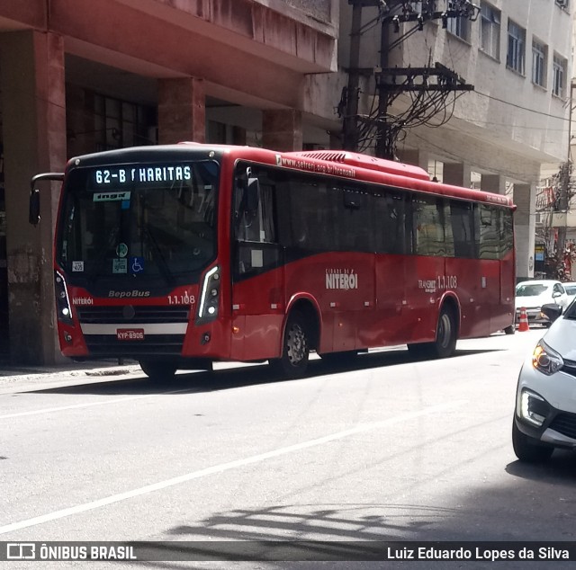 Auto Lotação Ingá 1.1.108 na cidade de Niterói, Rio de Janeiro, Brasil, por Luiz Eduardo Lopes da Silva. ID da foto: 8746232.