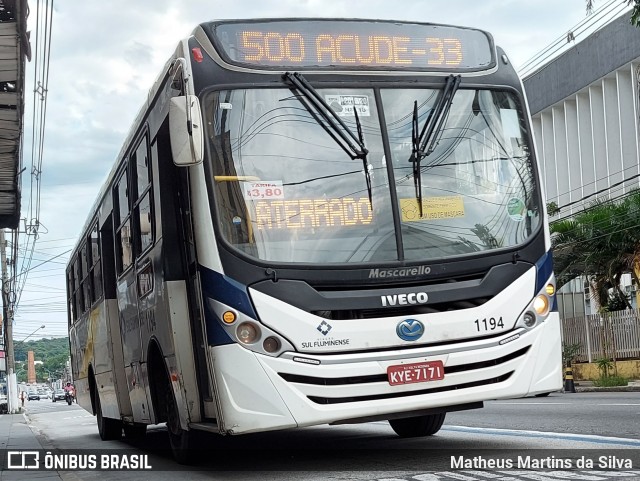 Viação Sul Fluminense 1194 na cidade de Volta Redonda, Rio de Janeiro, Brasil, por Matheus Martins da Silva. Número da foto: #8753847.