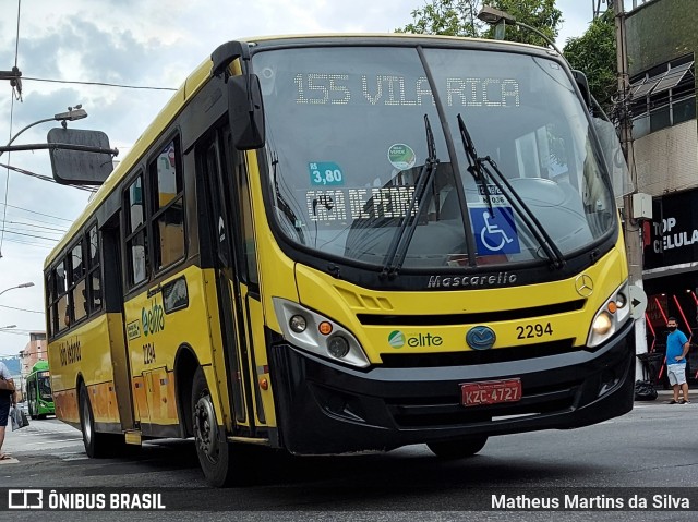 Viação Elite 2294 na cidade de Volta Redonda, Rio de Janeiro, Brasil, por Matheus Martins da Silva. ID da foto: 8753756.