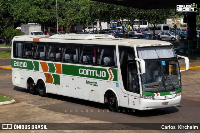 Empresa Gontijo de Transportes 20210 na cidade de Foz do Iguaçu, Paraná, Brasil, por Carlos Kircheim. ID da foto: 8752424.