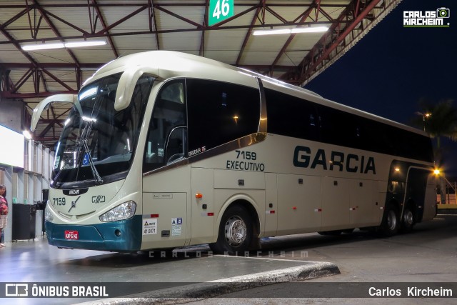 Viação Garcia 7159 na cidade de Londrina, Paraná, Brasil, por Carlos Kircheim. ID da foto: 8752403.