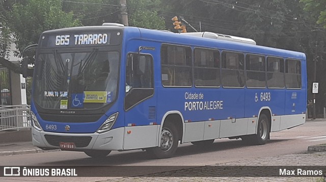 Nortran Transportes Coletivos 6493 na cidade de Porto Alegre, Rio Grande do Sul, Brasil, por Max Ramos. Número da foto: #8758186.