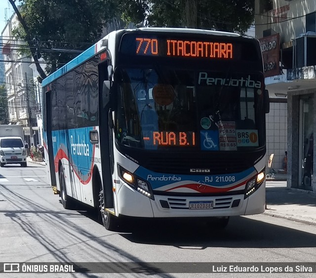 Viação Pendotiba RJ 211.008 na cidade de Niterói, Rio de Janeiro, Brasil, por Luiz Eduardo Lopes da Silva. Número da foto: #8761636.