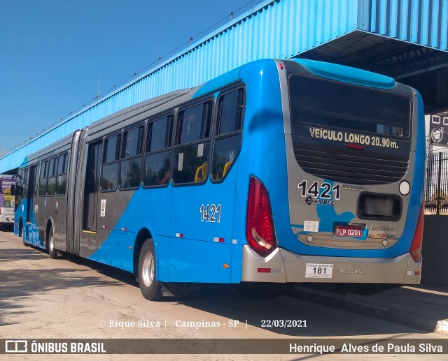 VB Transportes e Turismo 1421 na cidade de Campinas, São Paulo, Brasil, por Henrique Alves de Paula Silva. ID da foto: 8760262.