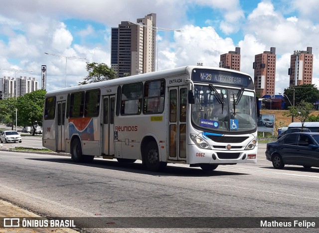 Reunidas Transportes Urbanos 0862 na cidade de Natal, Rio Grande do Norte, Brasil, por Matheus Felipe. ID da foto: 8761752.