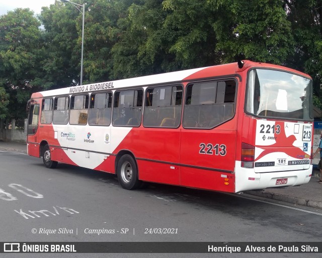 Expresso CampiBus 2213 na cidade de Campinas, São Paulo, Brasil, por Henrique Alves de Paula Silva. ID da foto: 8763857.