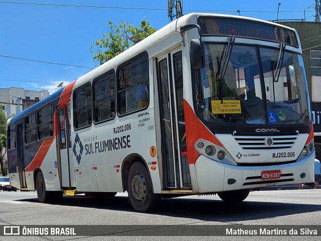 Viação Sul Fluminense RJ 202.006 na cidade de Volta Redonda, Rio de Janeiro, Brasil, por Matheus Martins da Silva. Número da foto: #8765120.