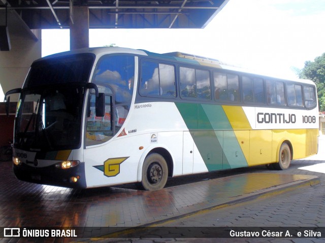 Empresa Gontijo de Transportes 1008 na cidade de Coronel Fabriciano, Minas Gerais, Brasil, por Gustavo César A.  e Silva. ID da foto: 8766343.