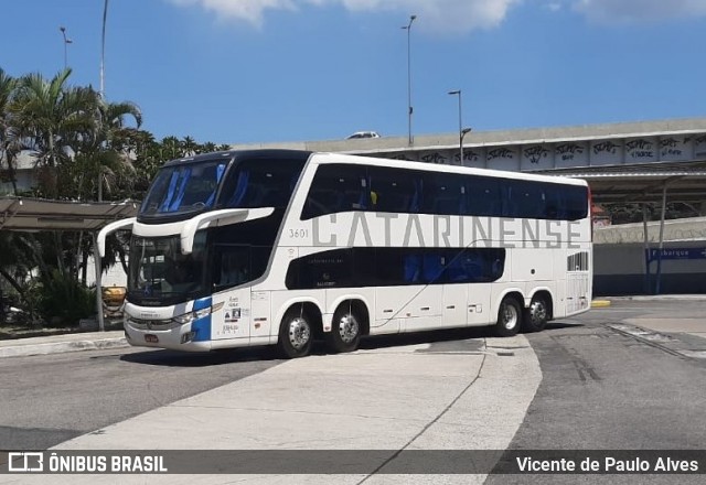 Auto Viação Catarinense 3601 na cidade de Rio de Janeiro, Rio de Janeiro, Brasil, por Vicente de Paulo Alves. ID da foto: 8767279.