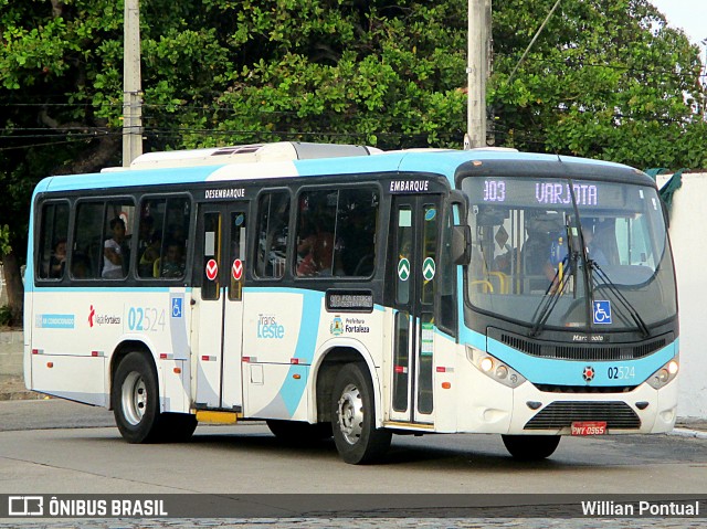 Viação Fortaleza 02524 na cidade de Fortaleza, Ceará, Brasil, por Willian Pontual. Número da foto: #8770365.