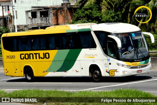 Empresa Gontijo de Transportes 7020 na cidade de Salvador, Bahia, Brasil, por Felipe Pessoa de Albuquerque. ID da foto: 8770135.