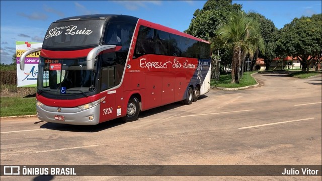 Expresso São Luiz 7820 na cidade de Alta Floresta, Mato Grosso, Brasil, por Julio Vitor. ID da foto: 8772641.