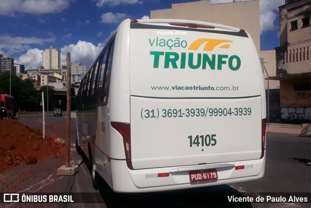 Viação Triunfo 14105 na cidade de Belo Horizonte, Minas Gerais, Brasil, por Vicente de Paulo Alves. ID da foto: 8772710.