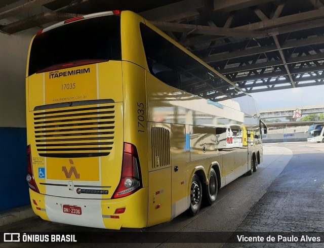 Viação Itapemirim 17035 na cidade de Rio de Janeiro, Rio de Janeiro, Brasil, por Vicente de Paulo Alves. ID da foto: 8772745.