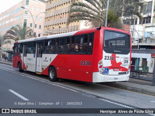 Expresso CampiBus 2334 na cidade de Campinas, São Paulo, Brasil, por Henrique Alves de Paula Silva. ID da foto: 8773359.